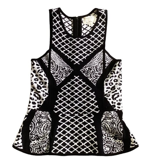 Nicole Miller Artelier Peplum Double Knit Top L #102K - Picture 7 of 10